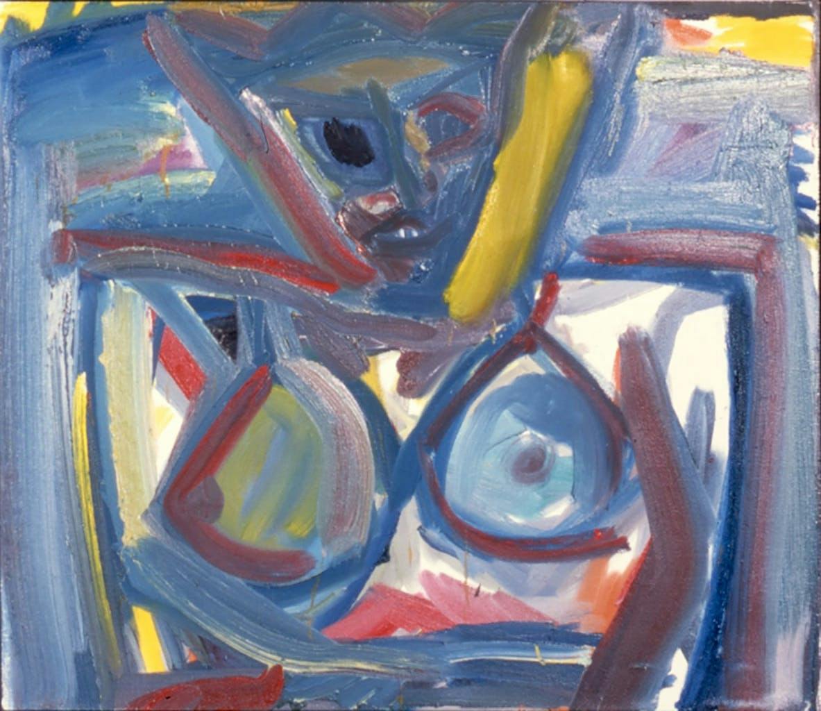 (Dedicated to Edvins Strautmanis "He loved de Kooning's paintings and developed his style."), oil and acrylic on canvas