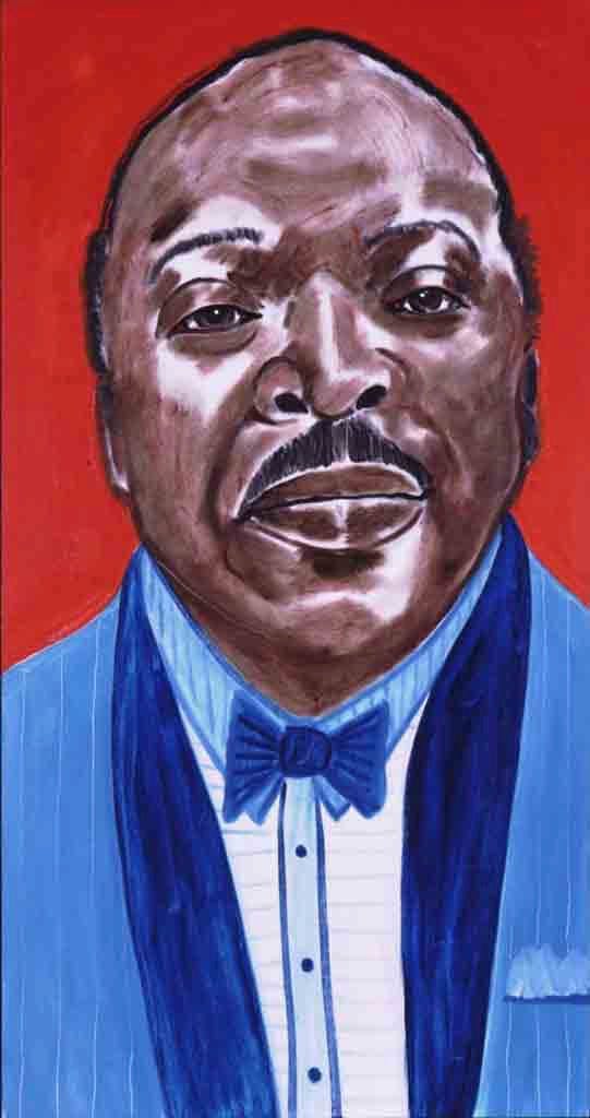 Count Basie, oil on canvas over wood panel