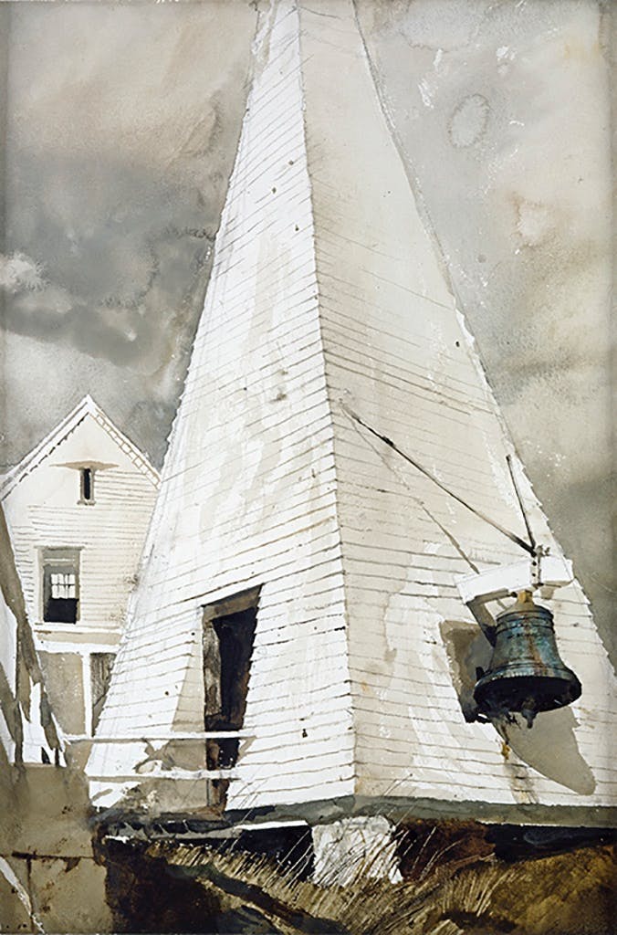 Fog Bell, watercolor on paper