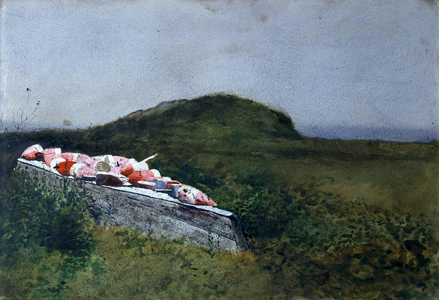 Stone Island, watercolor on paper