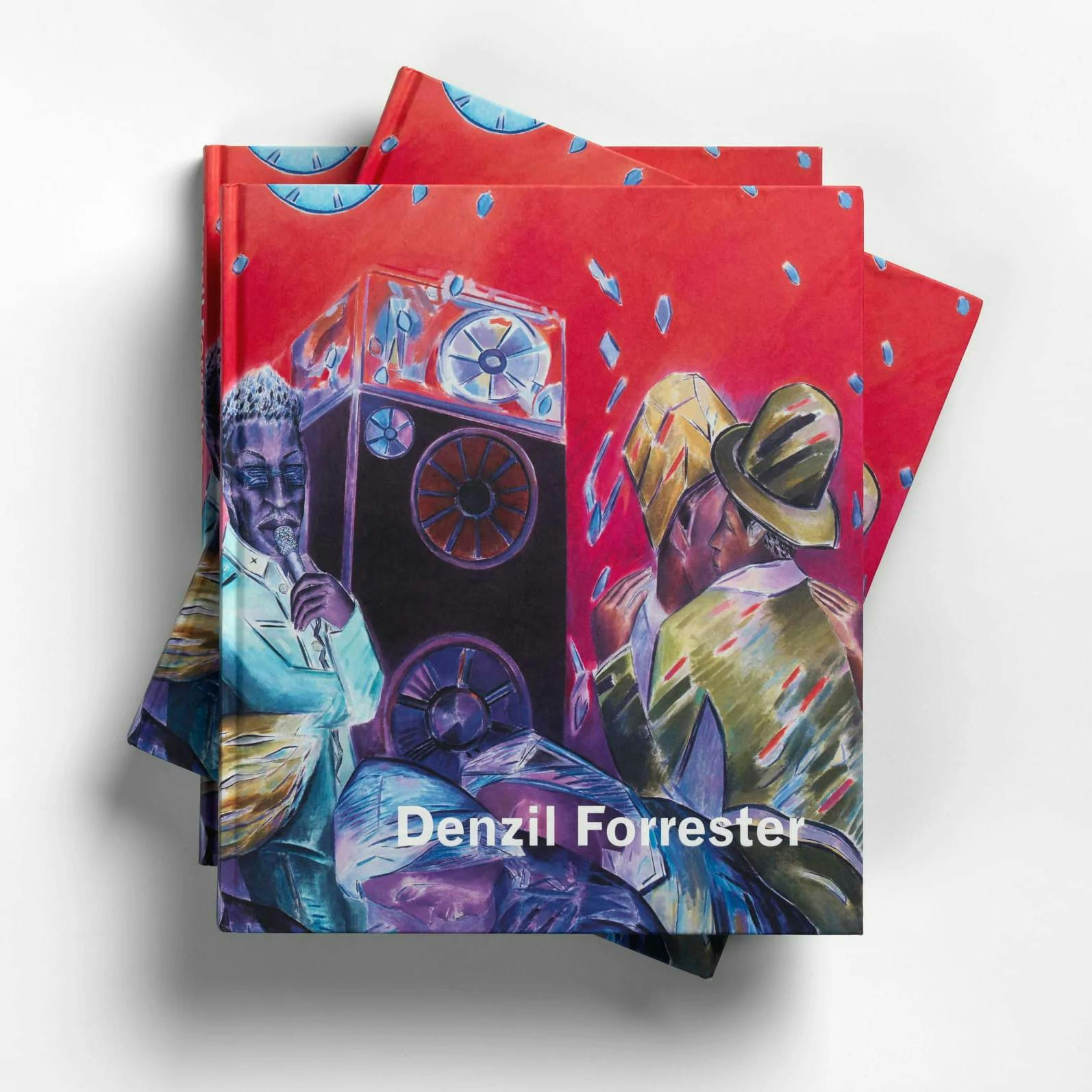 Stack of books titled "Denzil Forrester"